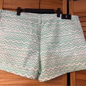 GAP Mint and White Ikat Print Bermuda Shorts